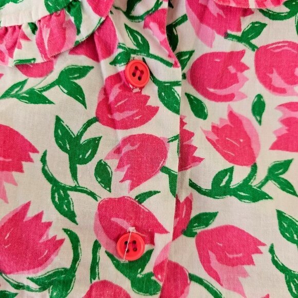 50s West Coast Baby Girl Short Romper Short Slv Button Closure Cotton Infant 12M - Picture 6 of 10